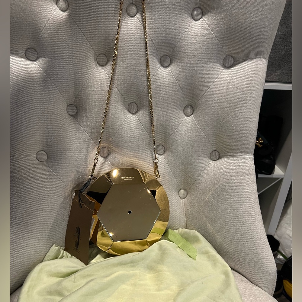 Burberry Paillette Shaped Clutch / crossbody bag In Oro Platino
